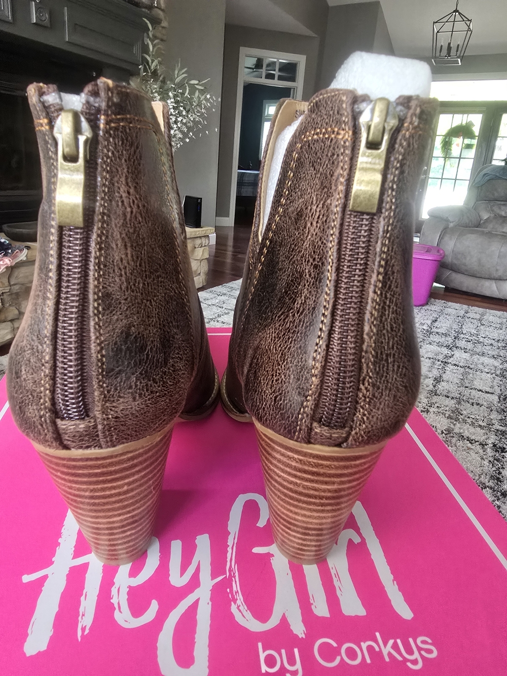 Corkys Espresso Crinkle Ankle Boots - Picture 6 of 7
